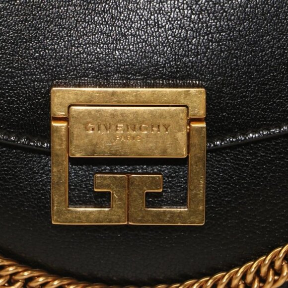 GIVENCHY Goatskin Suede Small GV3 Shoulder Bag Black - Picture 9 of 16